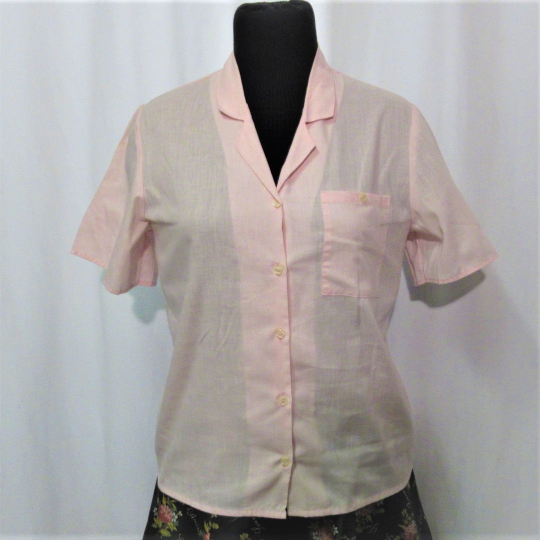 Hennon vaaleanpunainen 80-luvun paitapusero, koko n.L