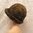 Mustalla sävytetty, sinapinkeltainen melusiinihattu, 60-luku, n.56cm