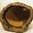 Mustalla sävytetty, sinapinkeltainen melusiinihattu, 60-luku, n.56cm