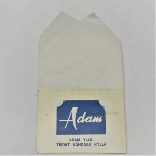 Valkoinen 50-60-luvun Adam-taskuliina
