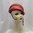 Sinooperinpunainen 40-luvun hattu nyörikoristeella, n.58cm