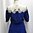 Sininen 80-luvun mekko pitsikaarrokkeella, S/M