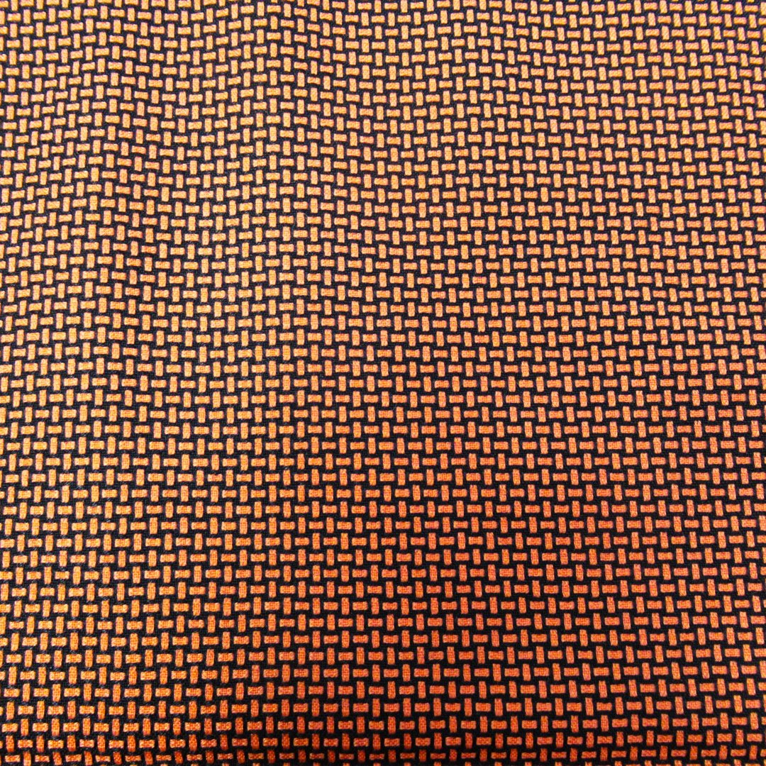 Oranssi-musta sekoitekangas, 70-80-luku, 152cm x 140cm