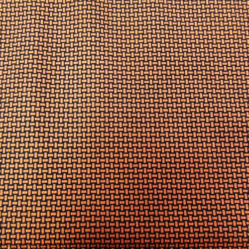 Oranssi-musta sekoitekangas, 70-80-luku, 152cm x 140cm