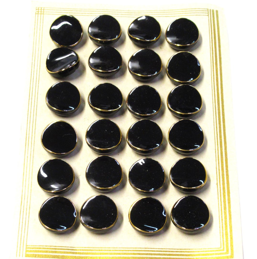 Musta lasinappi 24kpl kartonkilevyssä, 40-50-luku