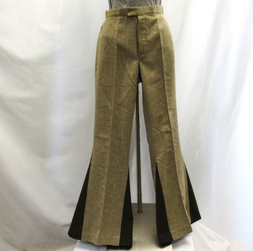 Ruskeat 70-luvun bellbottom-housut, C161cm/ n. naisten S (vy 70cm)