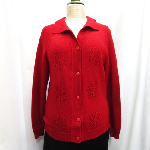 Punainen 60-luvun villatakki, n.L-XL