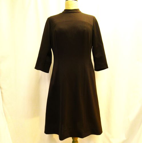 Tummanruskea 60-luvun mekko, M-L