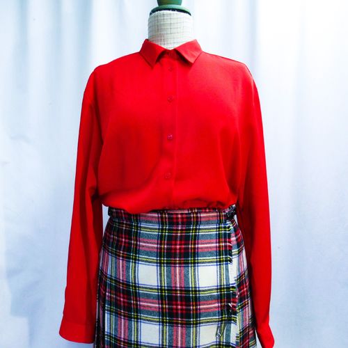 Punainen Pola-paitapusero, 70-80-luku, C44/ L-XL
