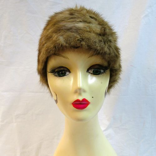 Light brown mink hat, 50s-60s, approx. 58cm