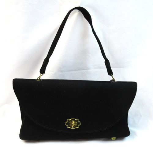 Black fabric handbag from 60s