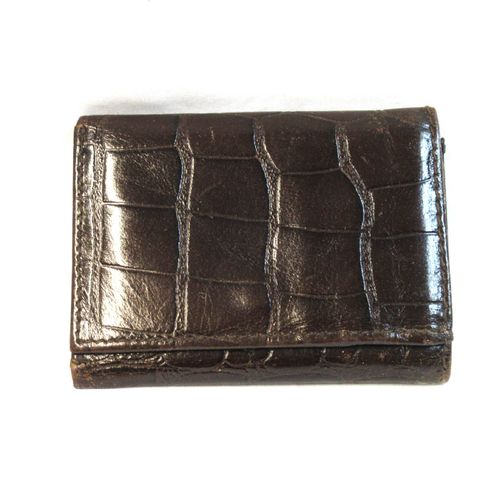 Small, brown 70s faux leather wallet