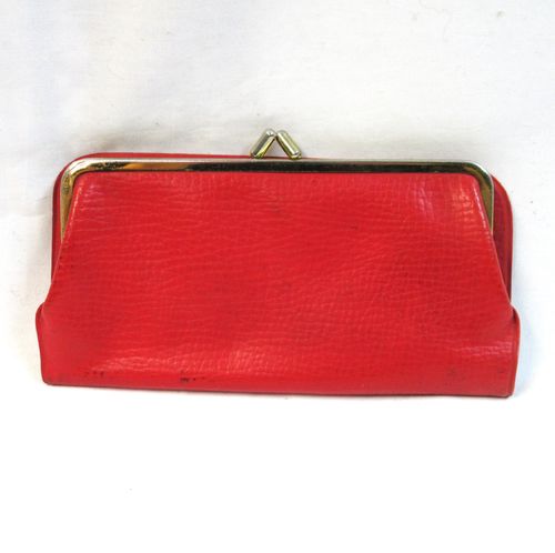 Red faux leather purse from the late 50s or early 60s