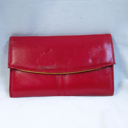 Red faux leather wallet