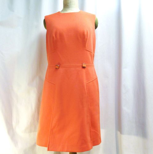 Peach Ciro dress/pinafore dress from 60s, 42/M-L