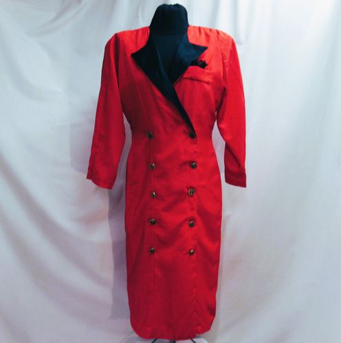 Puna-musta 80-luvun mekko, M-L